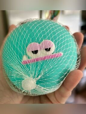 Orb Curiosities Funny Face Squishy Ball Figet Toy BLUE NEW!